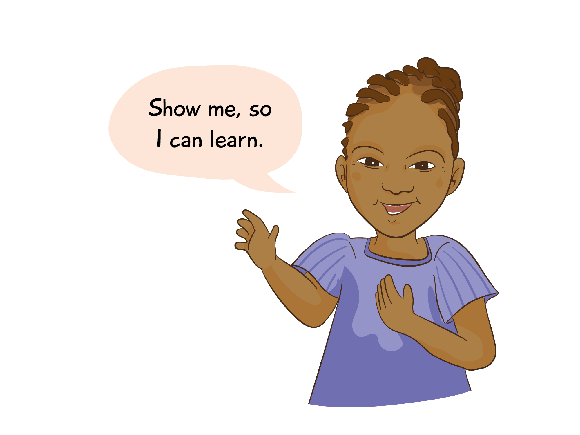 Child asking for demonstration to support learning