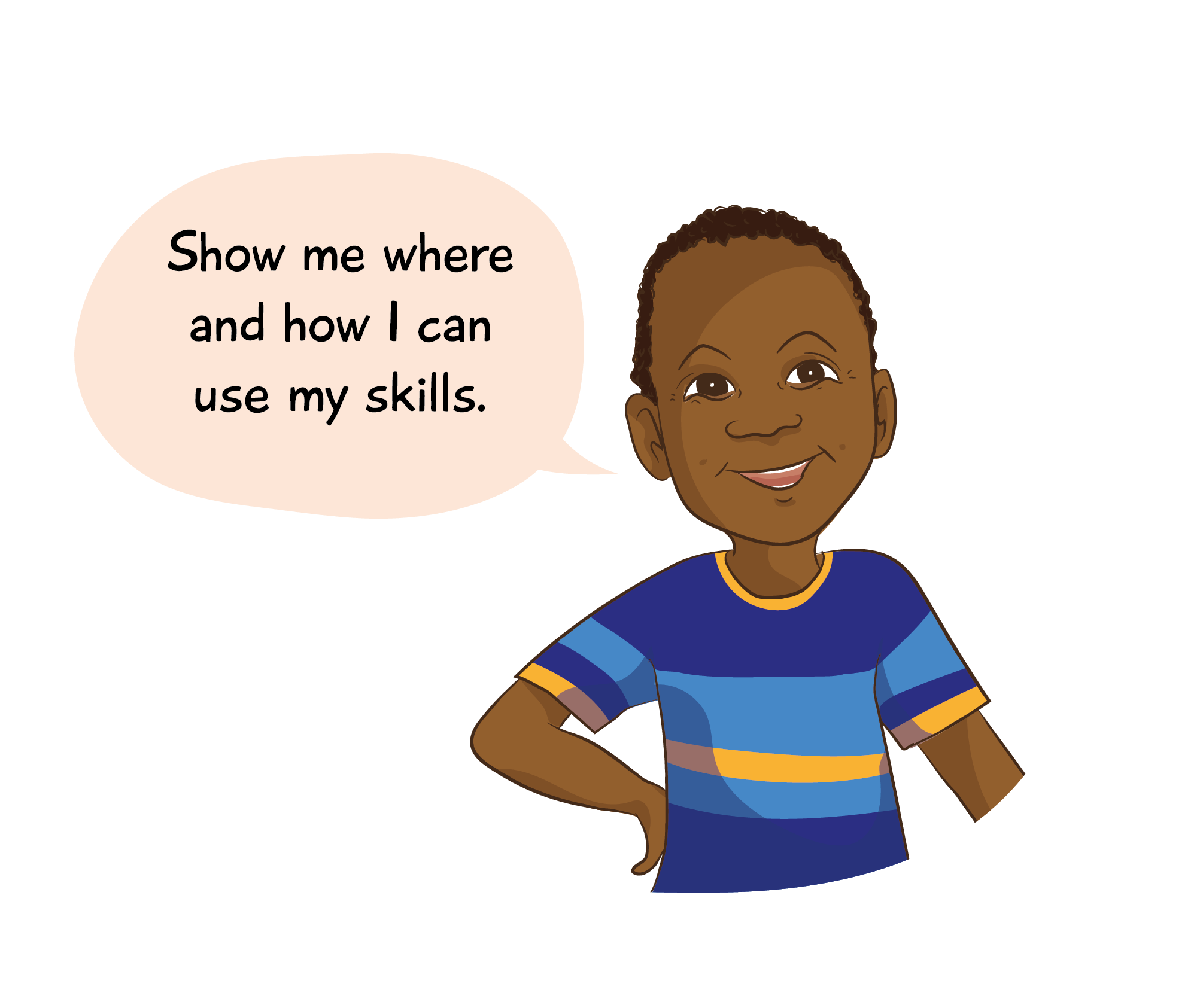 Child asking for guidance on how to use skills