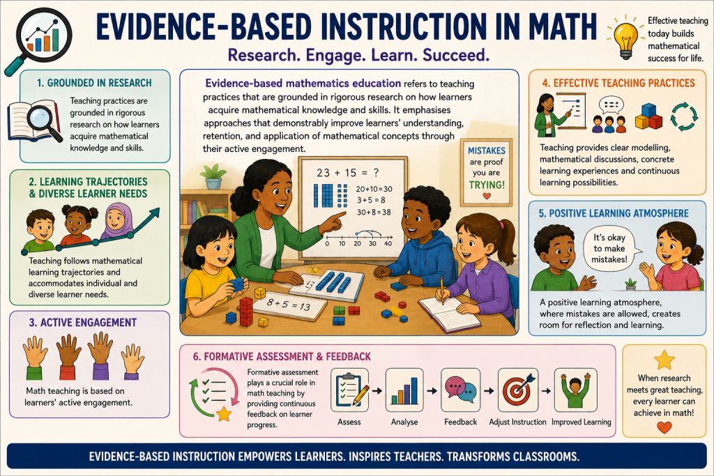 Evidence-based instruction in maths infographic